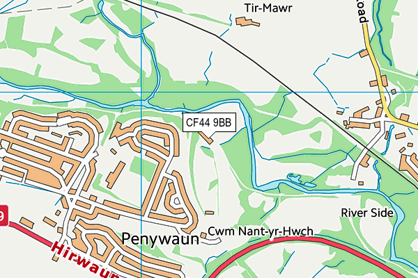 CF44 9BB map - OS VectorMap District (Ordnance Survey)