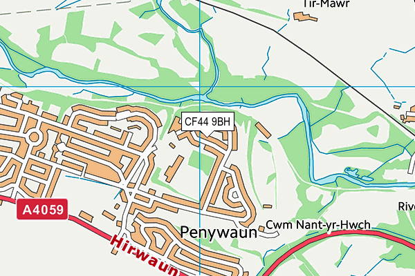 CF44 9BH map - OS VectorMap District (Ordnance Survey)