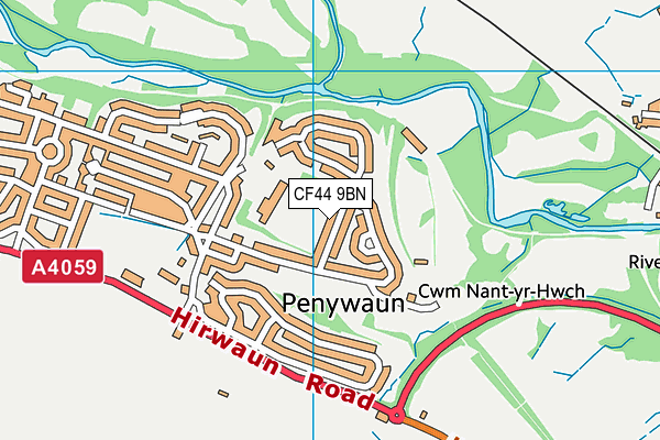 CF44 9BN map - OS VectorMap District (Ordnance Survey)