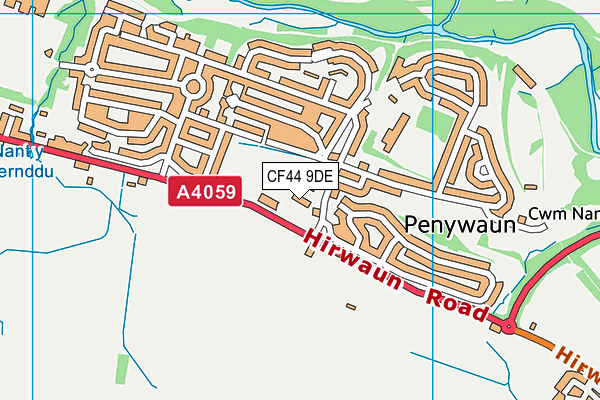 CF44 9DE map - OS VectorMap District (Ordnance Survey)