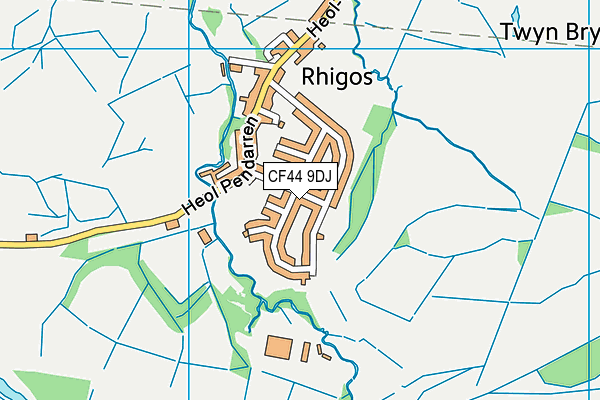 CF44 9DJ map - OS VectorMap District (Ordnance Survey)