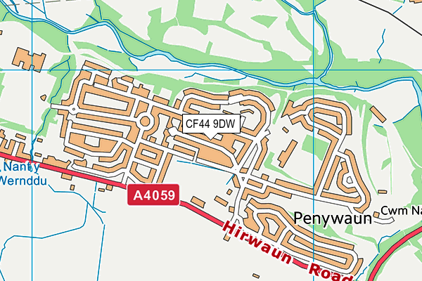 CF44 9DW map - OS VectorMap District (Ordnance Survey)