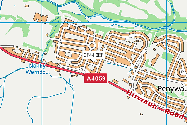 CF44 9EF map - OS VectorMap District (Ordnance Survey)