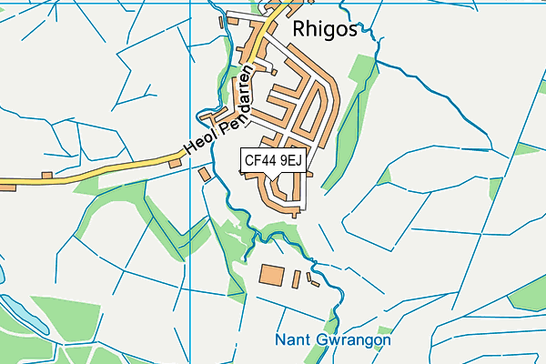 CF44 9EJ map - OS VectorMap District (Ordnance Survey)