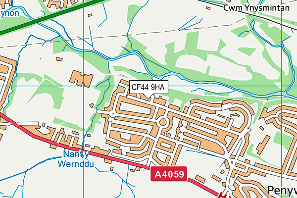 CF44 9HA map - OS VectorMap District (Ordnance Survey)