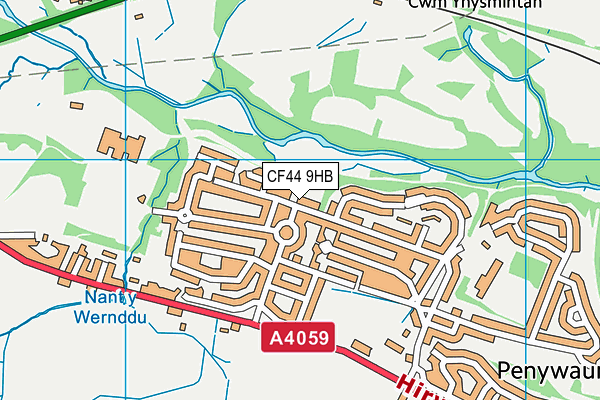 CF44 9HB map - OS VectorMap District (Ordnance Survey)