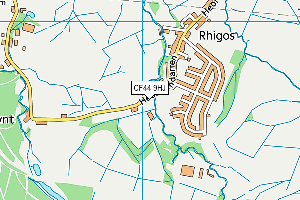 CF44 9HJ map - OS VectorMap District (Ordnance Survey)