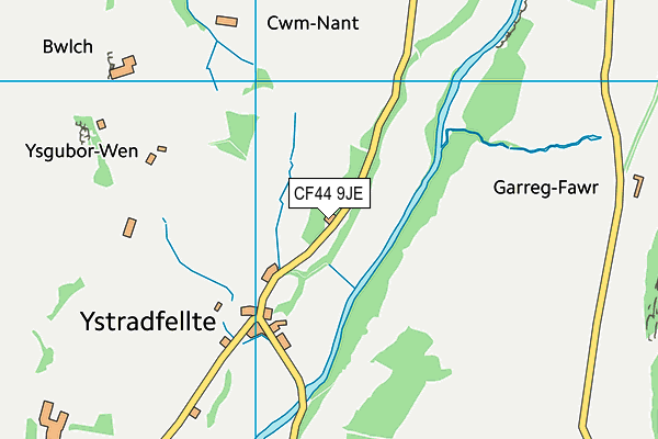 CF44 9JE map - OS VectorMap District (Ordnance Survey)