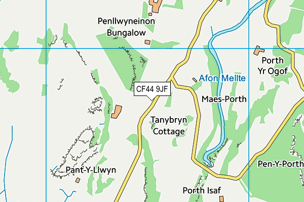 CF44 9JF map - OS VectorMap District (Ordnance Survey)