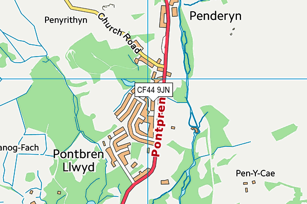 CF44 9JN map - OS VectorMap District (Ordnance Survey)