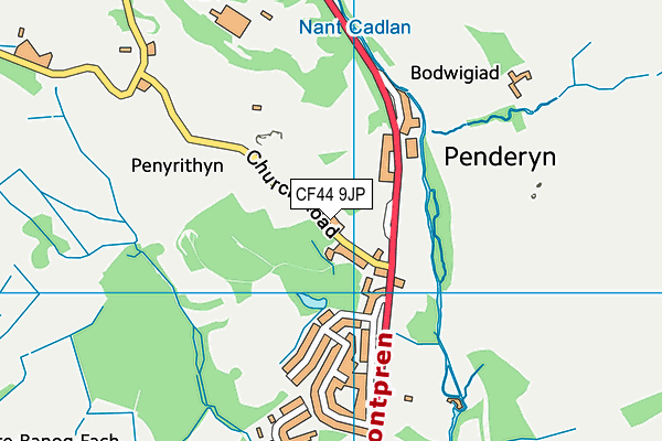 CF44 9JP map - OS VectorMap District (Ordnance Survey)