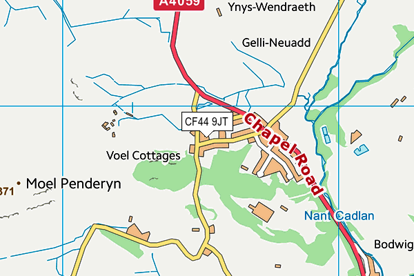 CF44 9JT map - OS VectorMap District (Ordnance Survey)