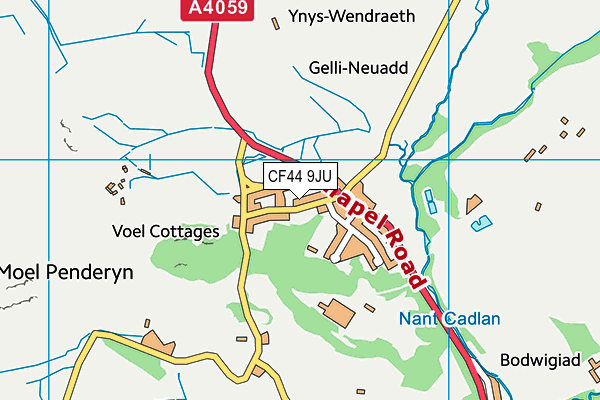 CF44 9JU map - OS VectorMap District (Ordnance Survey)