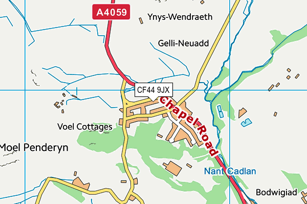 CF44 9JX map - OS VectorMap District (Ordnance Survey)