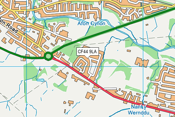 CF44 9LA map - OS VectorMap District (Ordnance Survey)