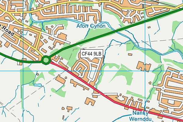 CF44 9LB map - OS VectorMap District (Ordnance Survey)