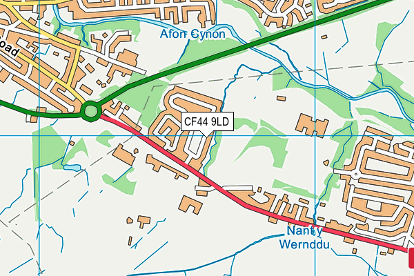 CF44 9LD map - OS VectorMap District (Ordnance Survey)