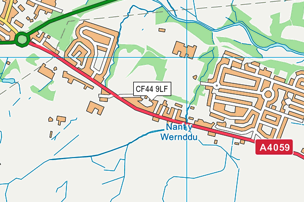 CF44 9LF map - OS VectorMap District (Ordnance Survey)