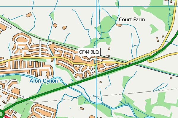 CF44 9LQ map - OS VectorMap District (Ordnance Survey)