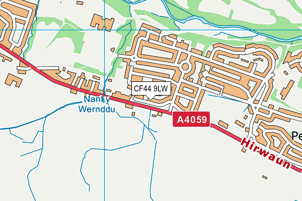 CF44 9LW map - OS VectorMap District (Ordnance Survey)