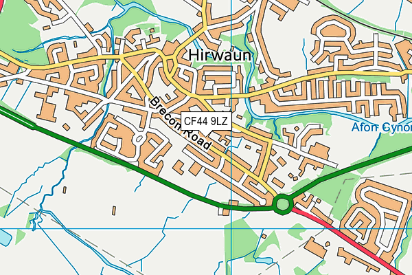 CF44 9LZ map - OS VectorMap District (Ordnance Survey)