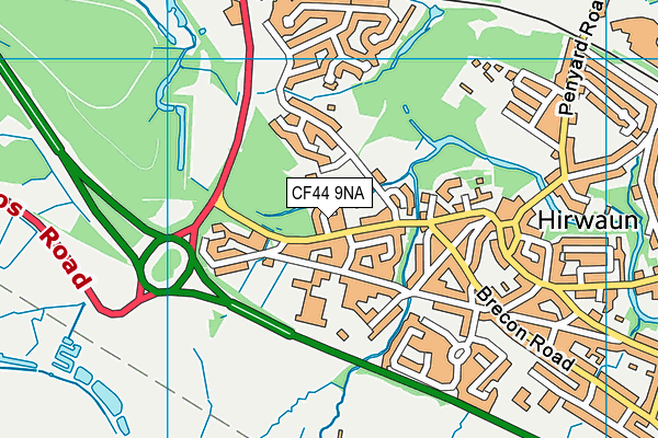 CF44 9NA map - OS VectorMap District (Ordnance Survey)