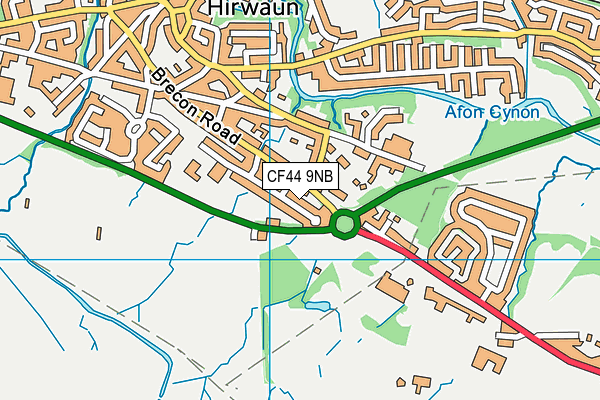 CF44 9NB map - OS VectorMap District (Ordnance Survey)