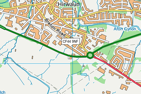 Hirwaun Primary School map (CF44 9NF) - OS VectorMap District (Ordnance Survey)