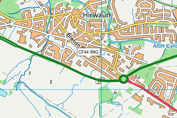 CF44 9NG map - OS VectorMap District (Ordnance Survey)