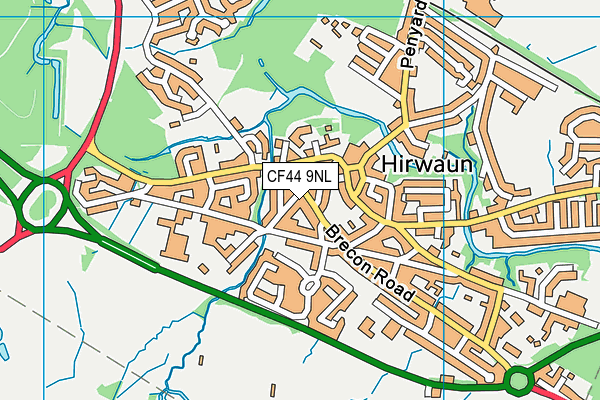 CF44 9NL map - OS VectorMap District (Ordnance Survey)