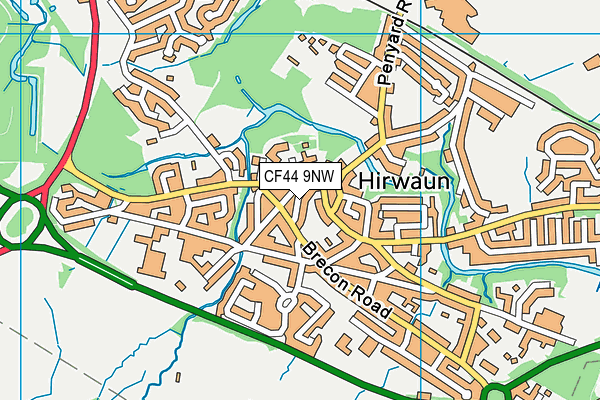 CF44 9NW map - OS VectorMap District (Ordnance Survey)