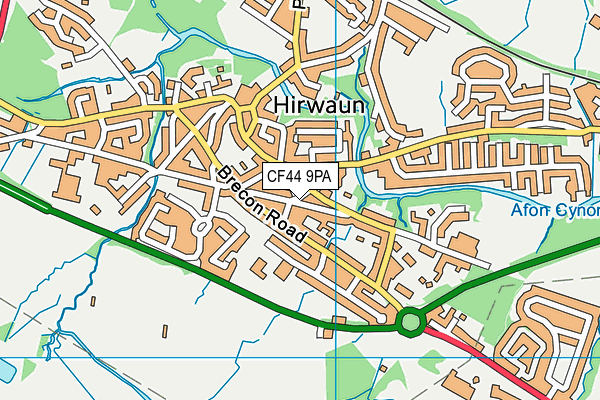 CF44 9PA map - OS VectorMap District (Ordnance Survey)