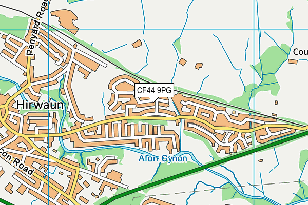 CF44 9PG map - OS VectorMap District (Ordnance Survey)