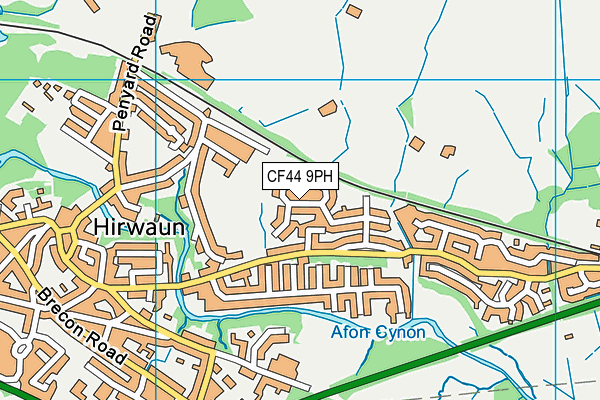 CF44 9PH map - OS VectorMap District (Ordnance Survey)