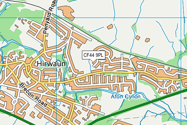 CF44 9PL map - OS VectorMap District (Ordnance Survey)