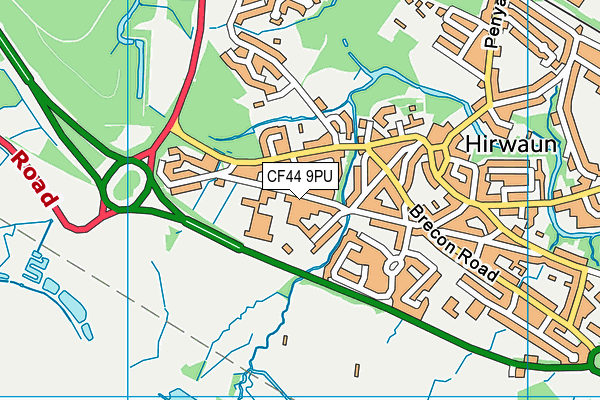 CF44 9PU map - OS VectorMap District (Ordnance Survey)