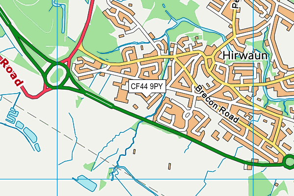 CF44 9PY map - OS VectorMap District (Ordnance Survey)