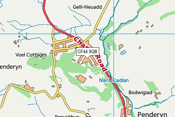 CF44 9QB map - OS VectorMap District (Ordnance Survey)