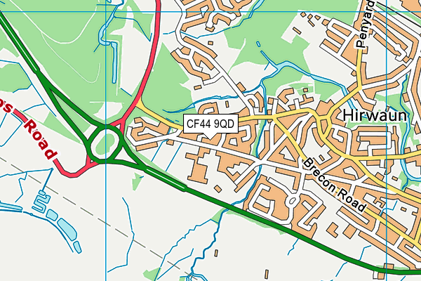 CF44 9QD map - OS VectorMap District (Ordnance Survey)