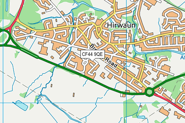 CF44 9QE map - OS VectorMap District (Ordnance Survey)