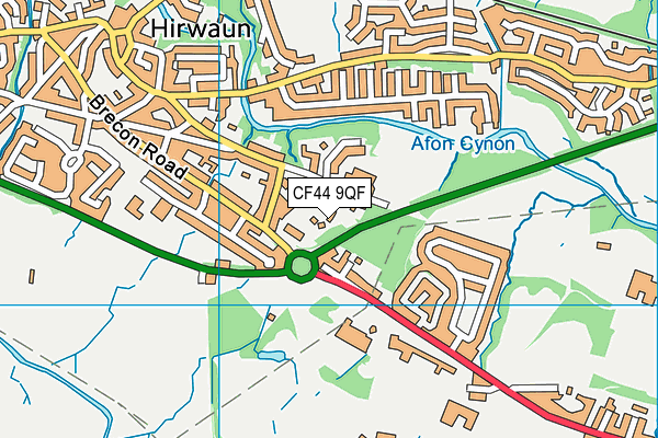 CF44 9QF map - OS VectorMap District (Ordnance Survey)