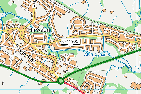 CF44 9QQ map - OS VectorMap District (Ordnance Survey)