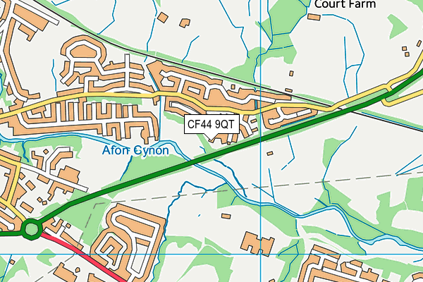 CF44 9QT map - OS VectorMap District (Ordnance Survey)