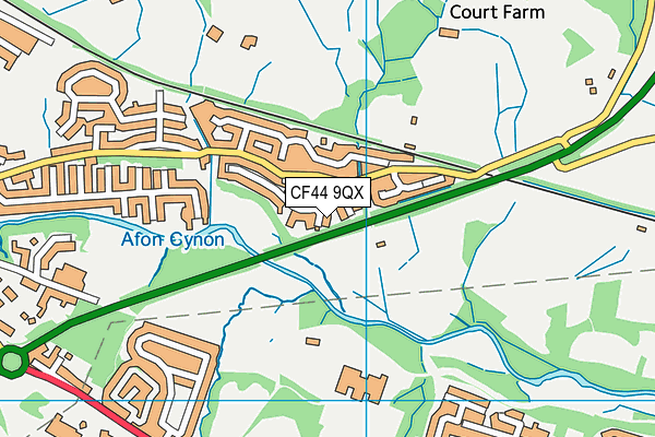 CF44 9QX map - OS VectorMap District (Ordnance Survey)