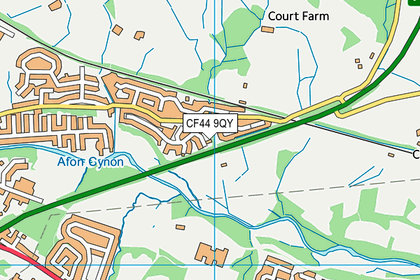 CF44 9QY map - OS VectorMap District (Ordnance Survey)