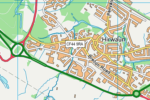 CF44 9RA map - OS VectorMap District (Ordnance Survey)