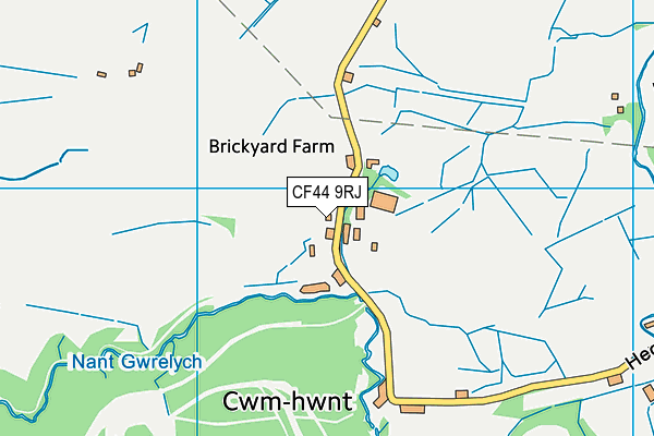 CF44 9RJ map - OS VectorMap District (Ordnance Survey)