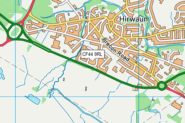 CF44 9RL map - OS VectorMap District (Ordnance Survey)