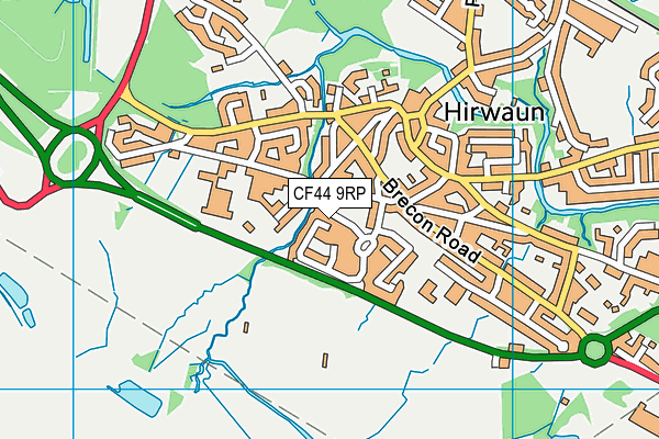 CF44 9RP map - OS VectorMap District (Ordnance Survey)