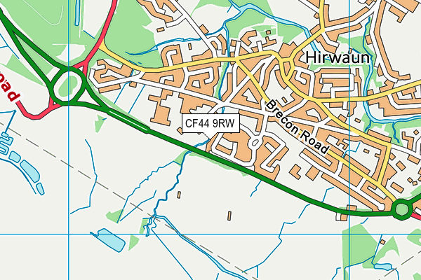 CF44 9RW map - OS VectorMap District (Ordnance Survey)